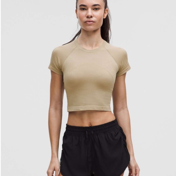 lululemon athletica Tops - Lululemon Swiftly Tech Cropped Short-Sleeve Shirt 2.0 Sheer Oak